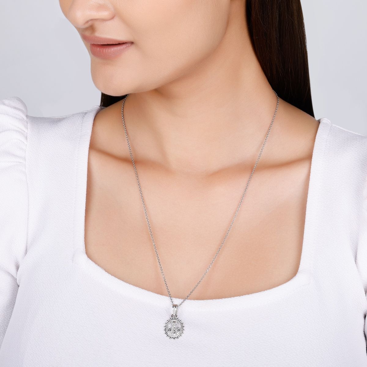 Pendant-detail waist chain - Silver-coloured/Angel - Ladies