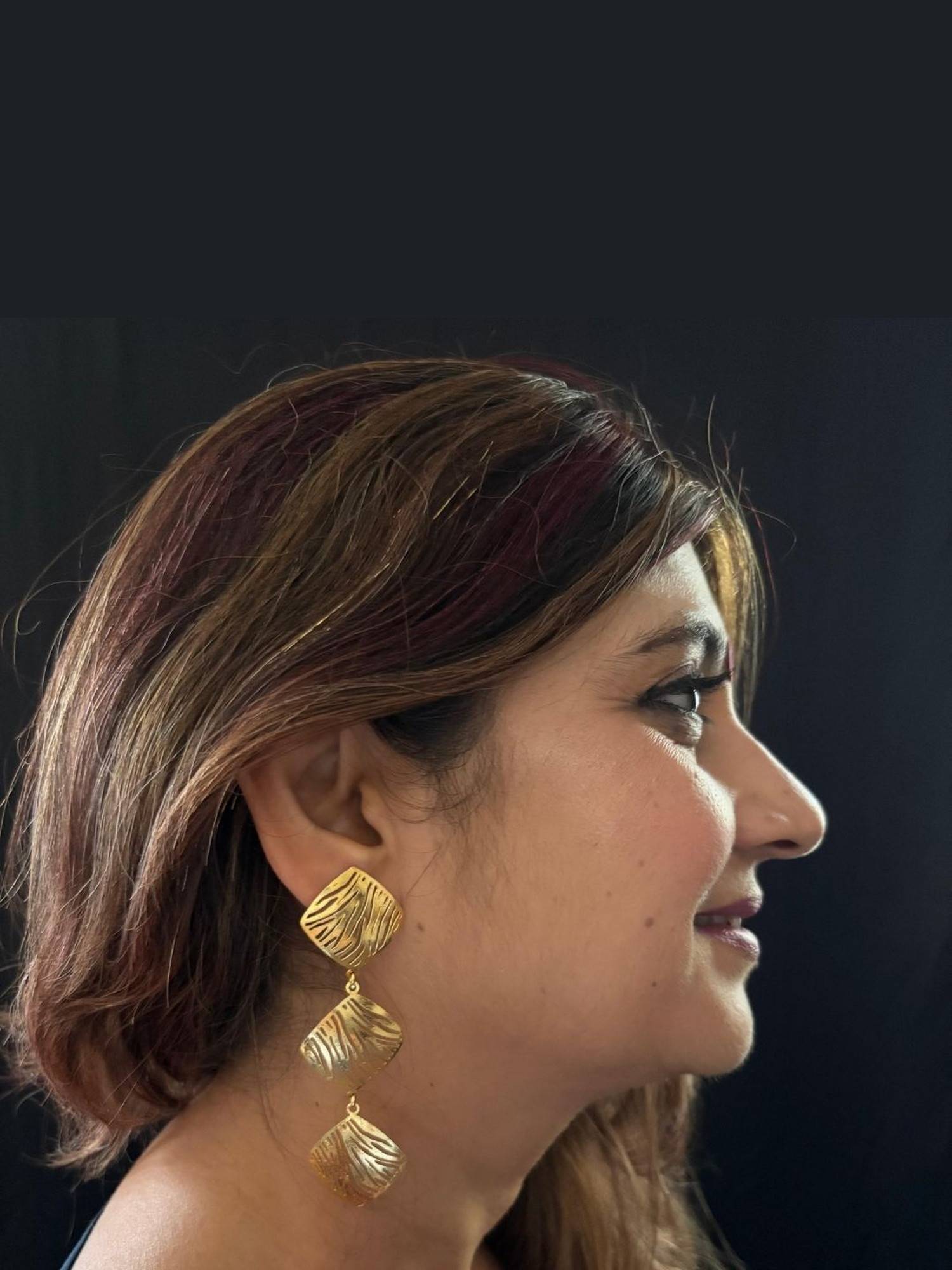 Bdiva Gold Plated Geometric Drop Earrings