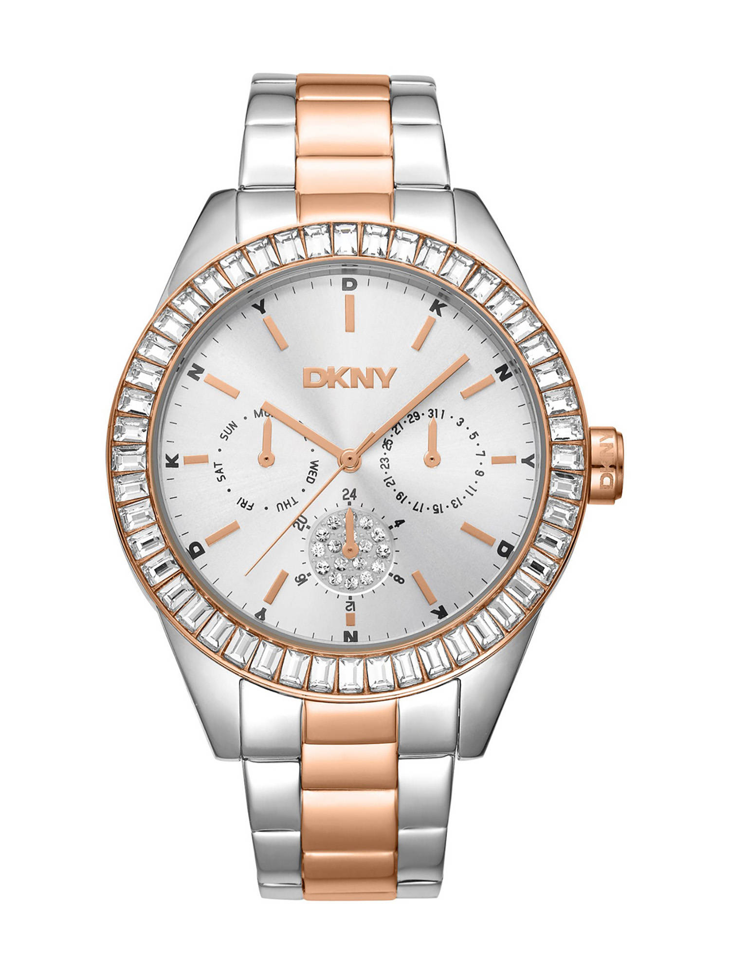 DKNY Nolita Multi Glitz Multifunction Silver Round Dial Womens Watch - DK1L027M0085