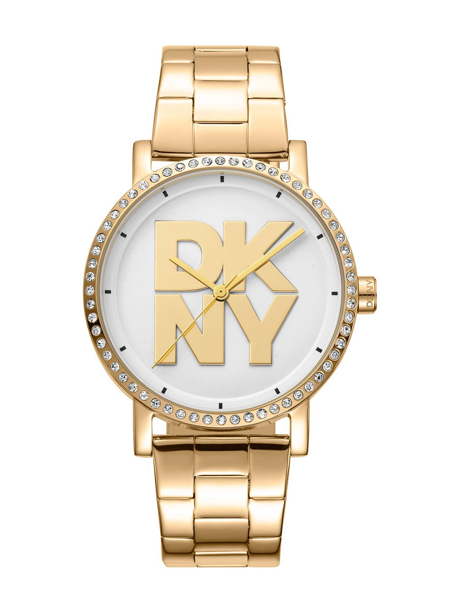 DKNY Soho Logo Analog Silver Round Dial Womens Watch - DK1L035M0055