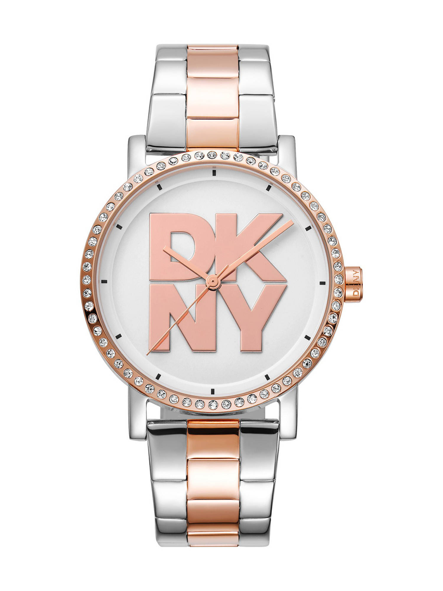 DKNY Soho Logo Analog Silver Round Dial Womens Watch - DK1L035M0095