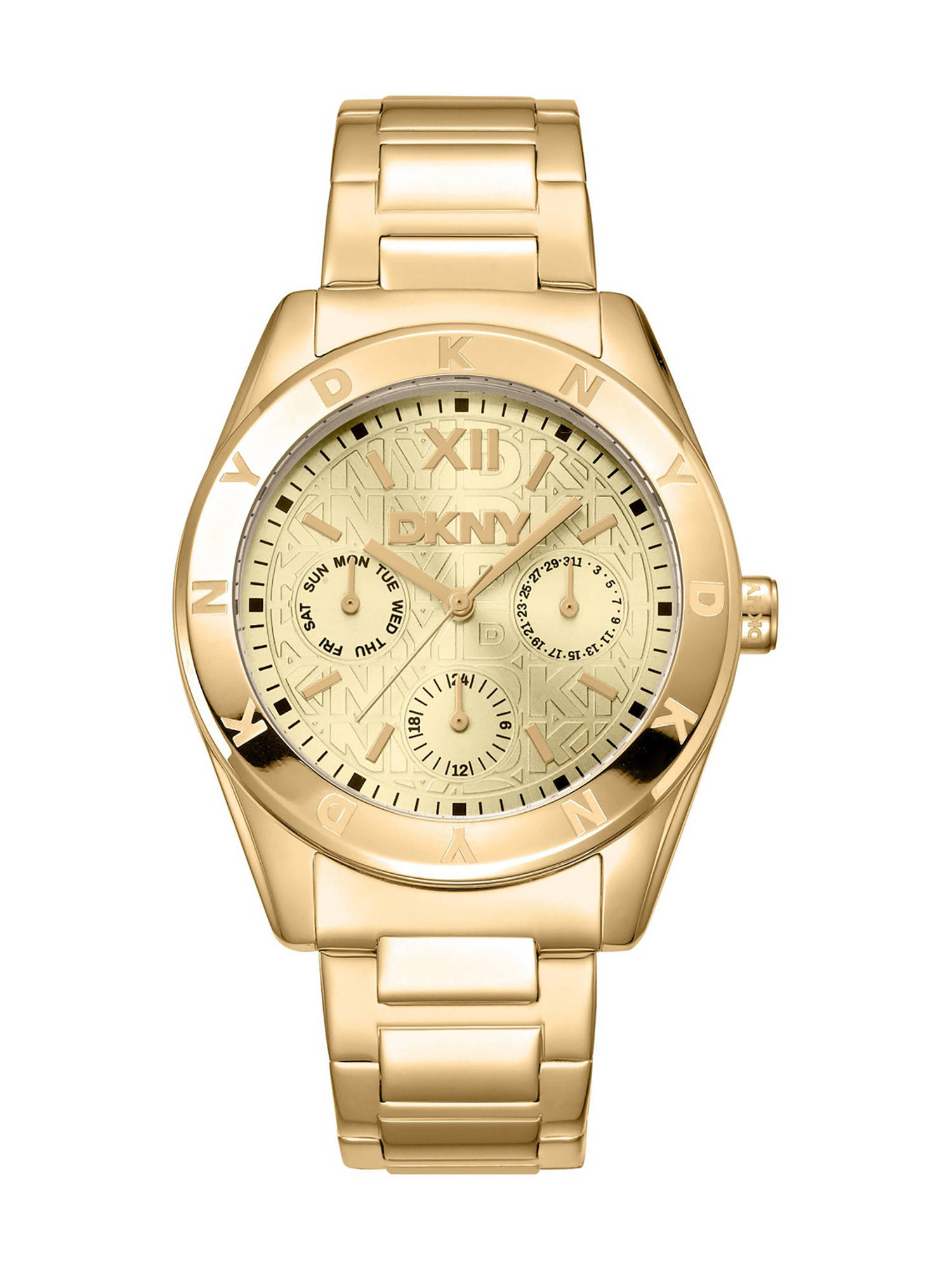 DKNY Chambers Multi Sport Multifunction Champagne Round Dial Womens Watch - DK1L015M0035