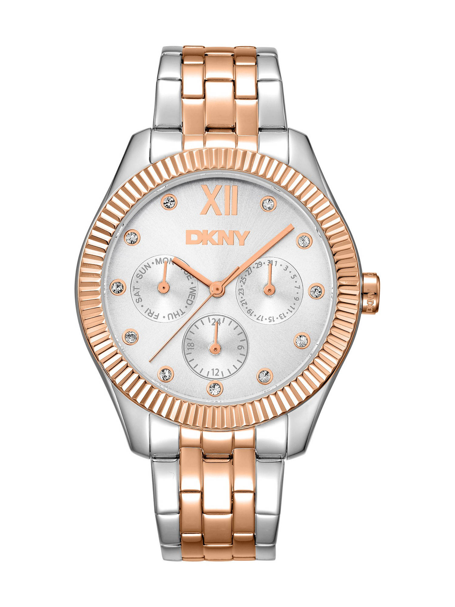 DKNY Everyday Multifunction Silver Round Dial Womens Watch - DK1L128M0095
