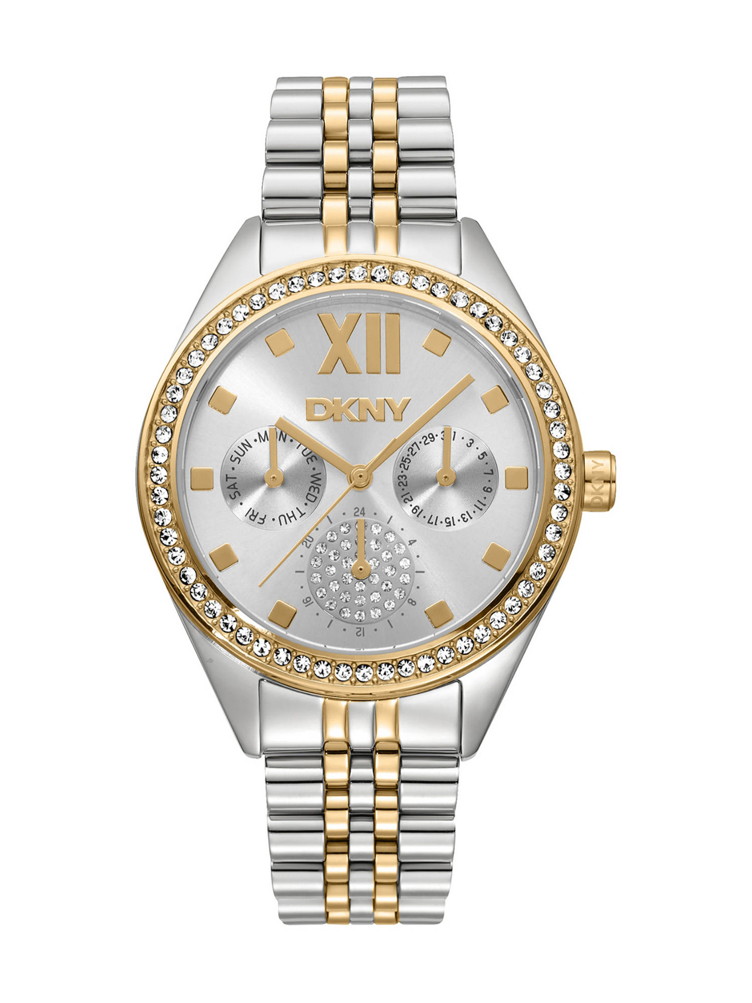 DKNY DK1L098 Multifunction Silver Round Dial Womens Watch - DK1L098M0095