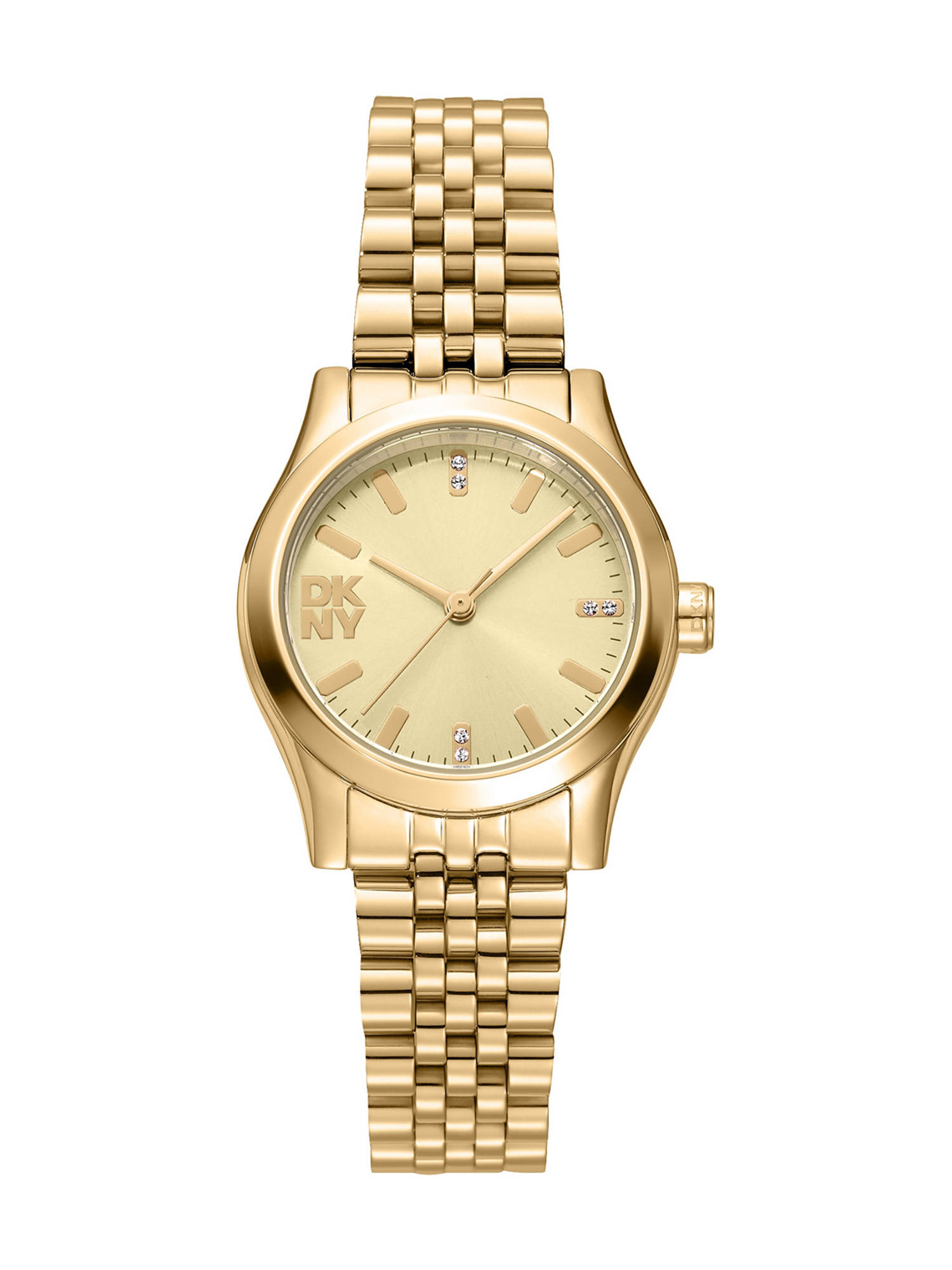 DKNY DK1L156 Analog Gold Round Dial Womens Watch - DK1L156M0065