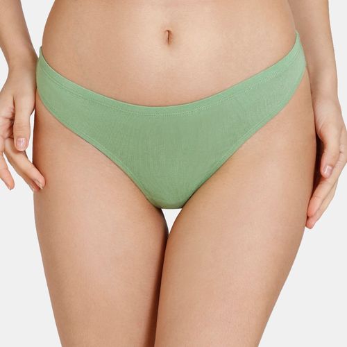 Buy Zivame Low Rise Zero Coverage Thong - Jade Green (S) Online