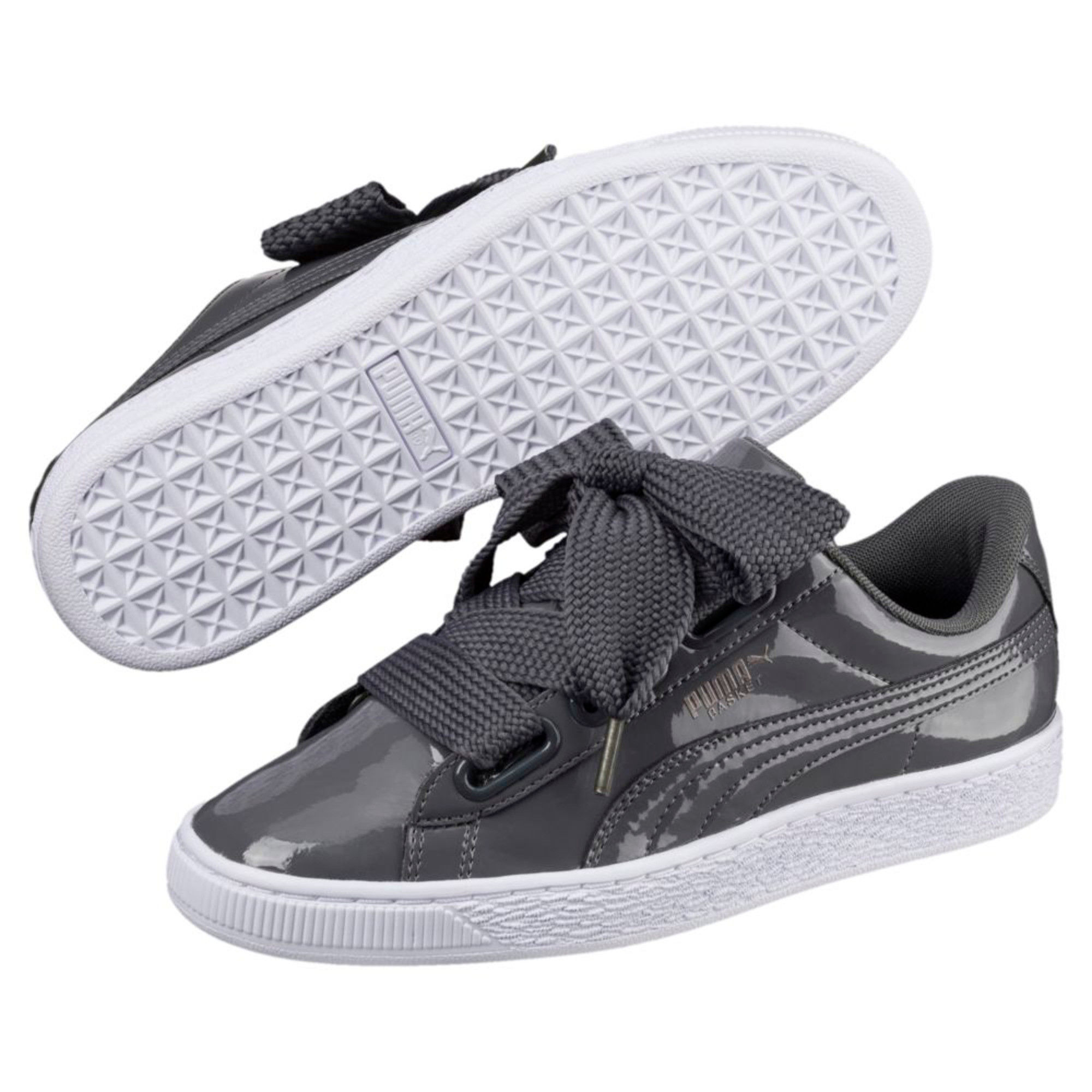 Basket heart cheap patent women's sneakers