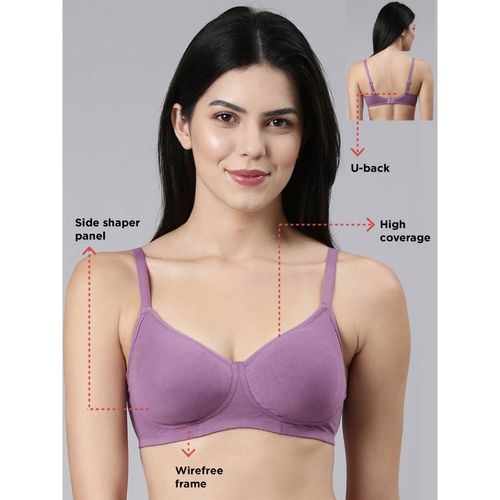 Enamor Women's Side Support Shaper Cotton High Coverage Everyday Bra