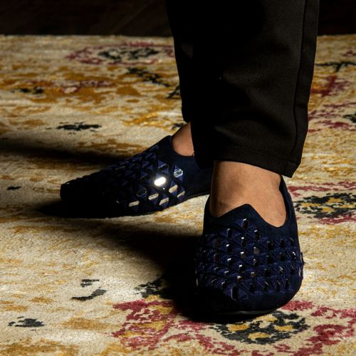 Buy Monkstory Mirror Mojari Royal Blue Online