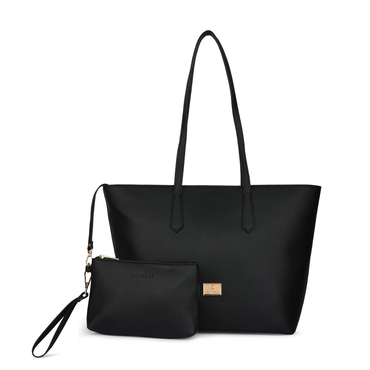 Buy Caprese Sabeena Laptop Tote Bag Large Black (Set of 2) Online