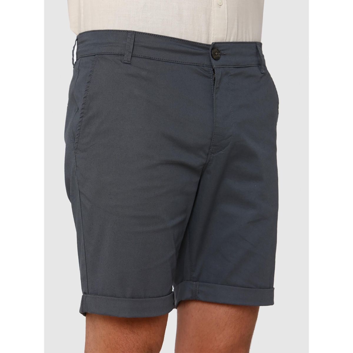 SELECTED HOMME Grey Solid Paris Turbulence Shorts: Buy SELECTED HOMME ...