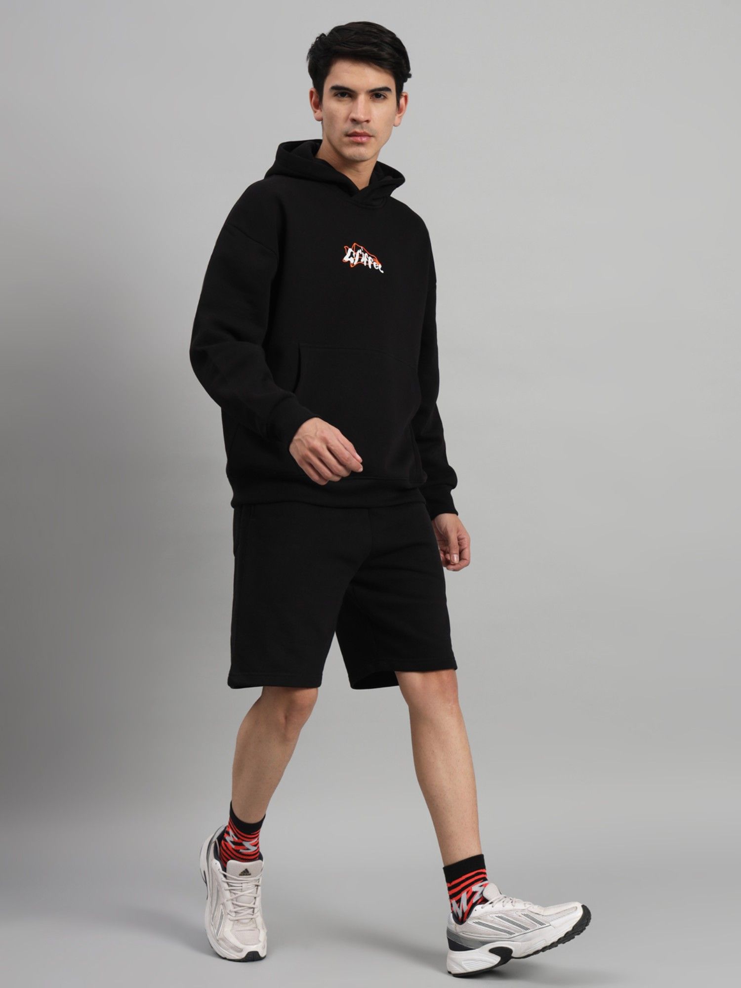 Buy Griffel Mens Black Front Logo Back Loyal Oversized Fleece