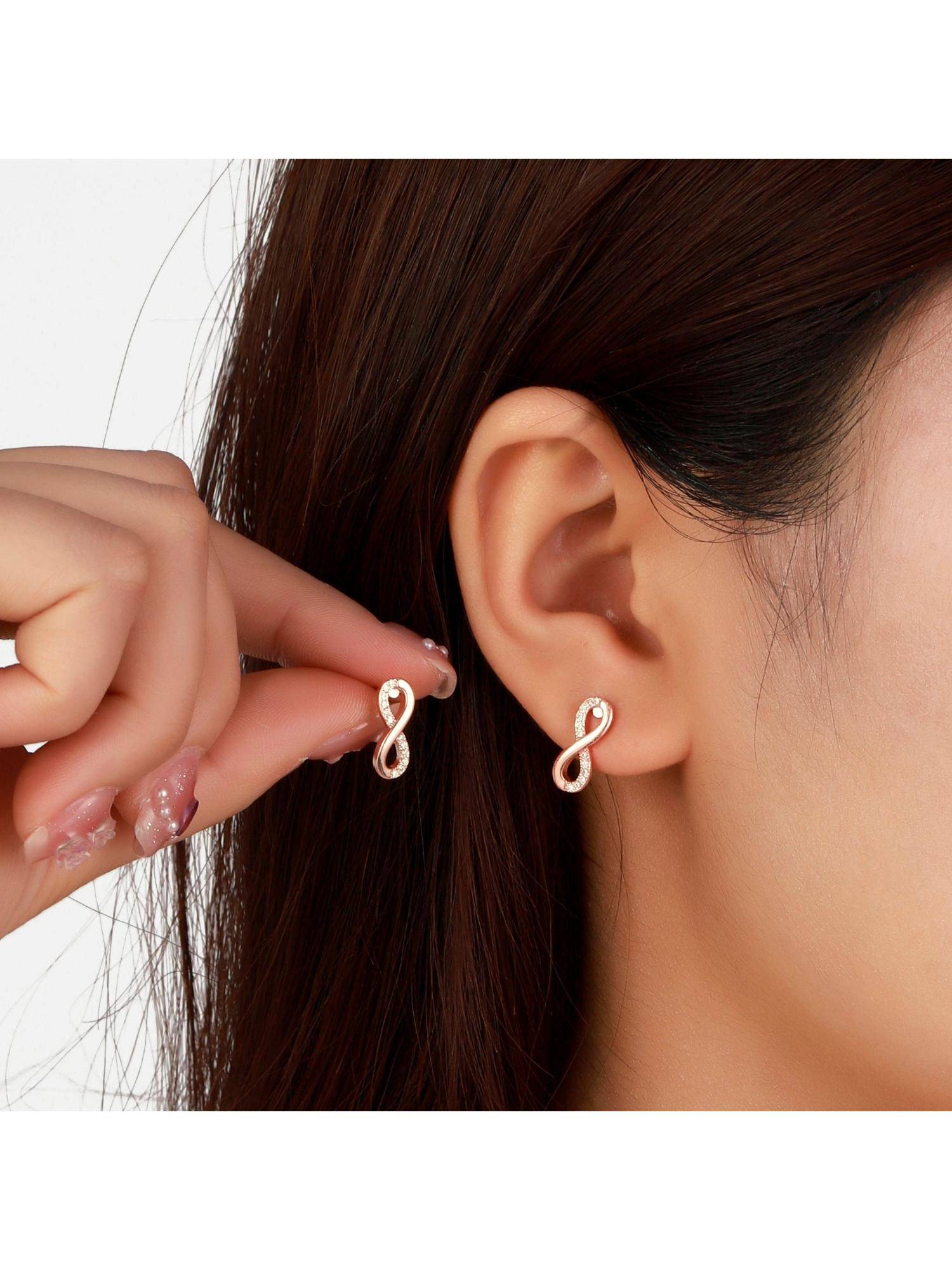 Salty Limitless infinity Twist White Earrings