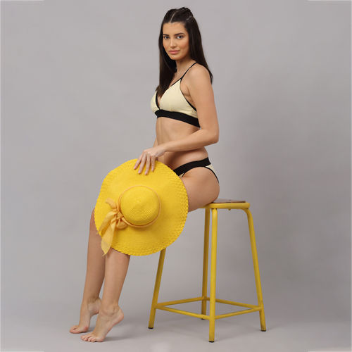 Buy PrettyCat Plunge Padded Bra Panty Set - Grey online