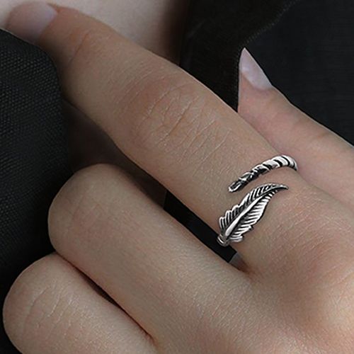 Buy Giva 925 Oxidised Silver Leaf Adjustable Ring For Women Online
