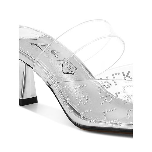 Buy London Rag Silver Pointed Toe Kitten Heel Mules Online
