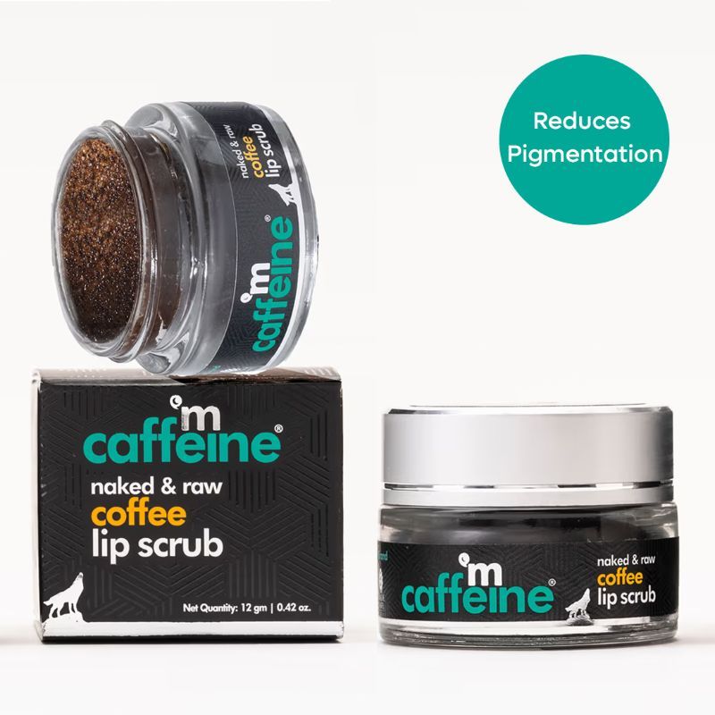 MCaffeine Coffee Lip Scrub for Chapped & Pigmented Lips - Natural, Vegan & Beeswax Free