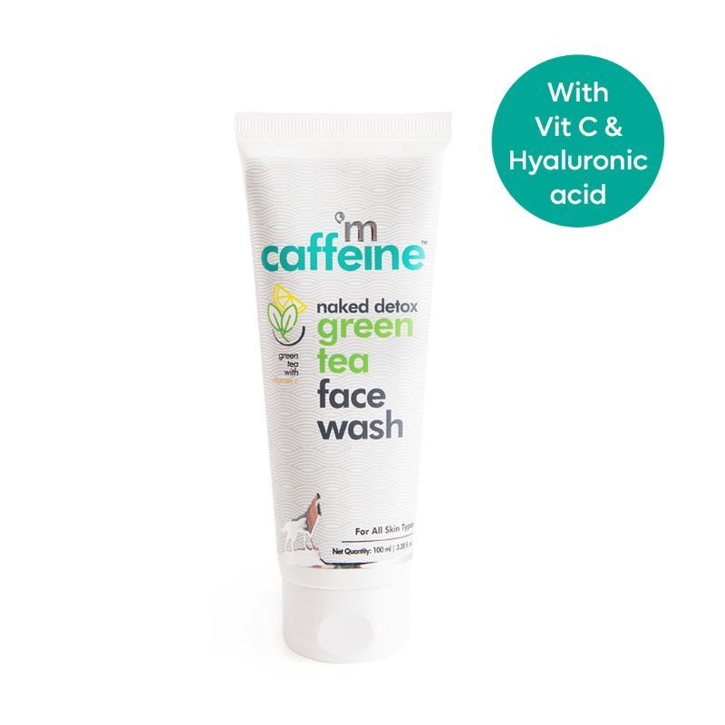 MCaffeine Vitamin C Green Tea Face Wash with Hyaluronic Acid - Dirt Removal Soap Free Face Cleanser
