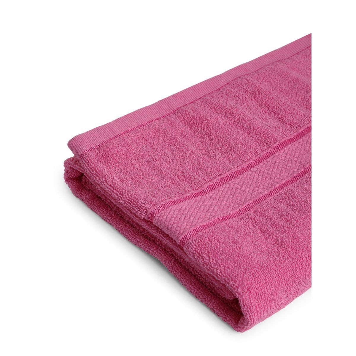 Buy Rubix home 400 GSM Cotton Pink Bath Towel Online