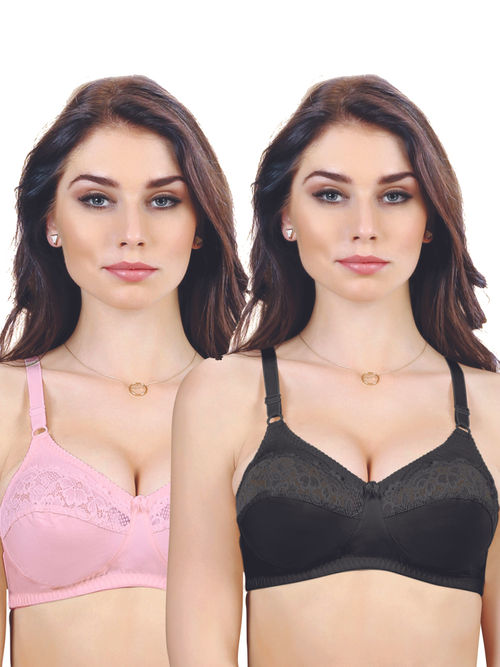 Buy Groversons Paris Beauty women's cotton full coverage non-padded non- wired bra-PO2 Online