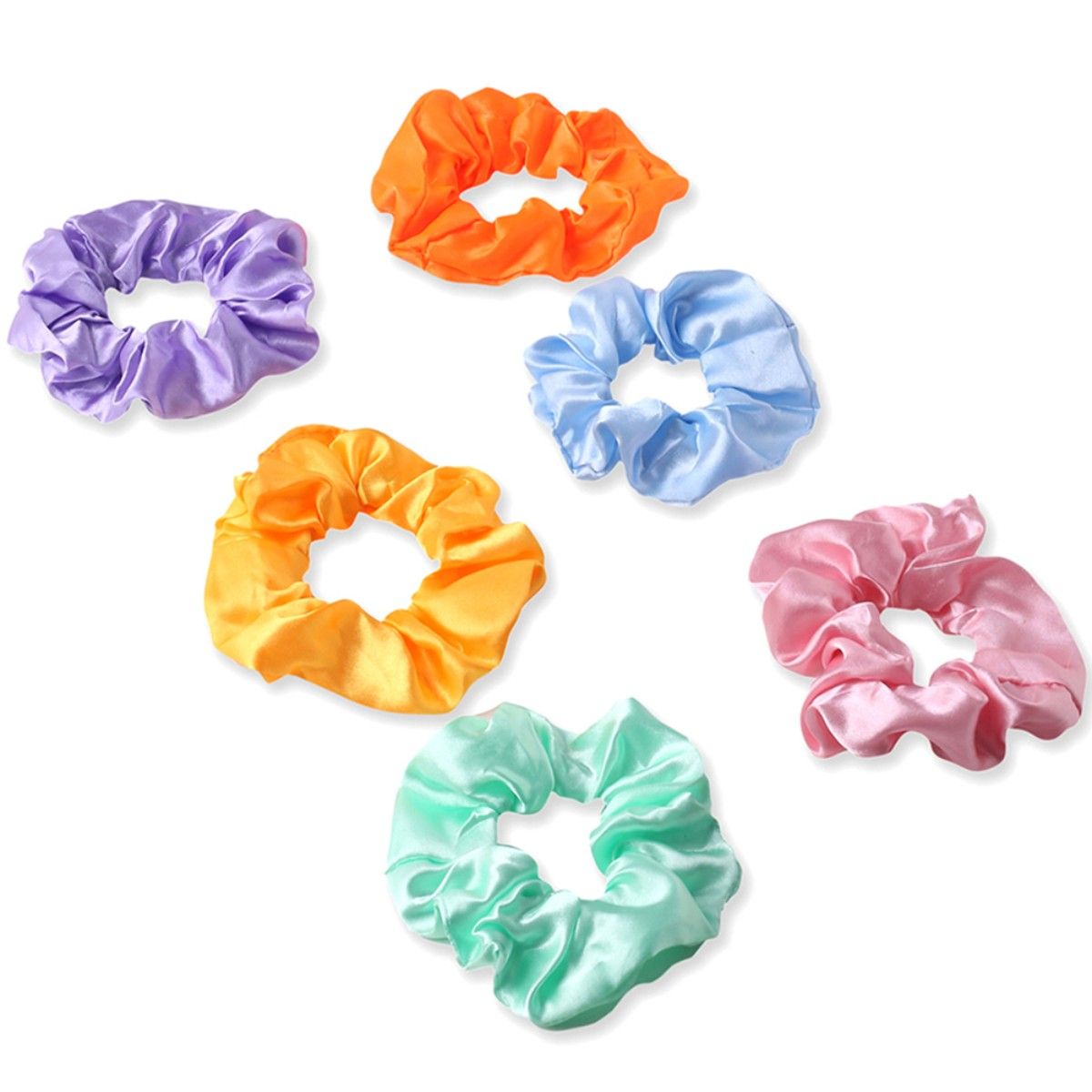 Yellow Chimes Women Set of 6 Scrunchies Soft Satin Scrunchies Buy