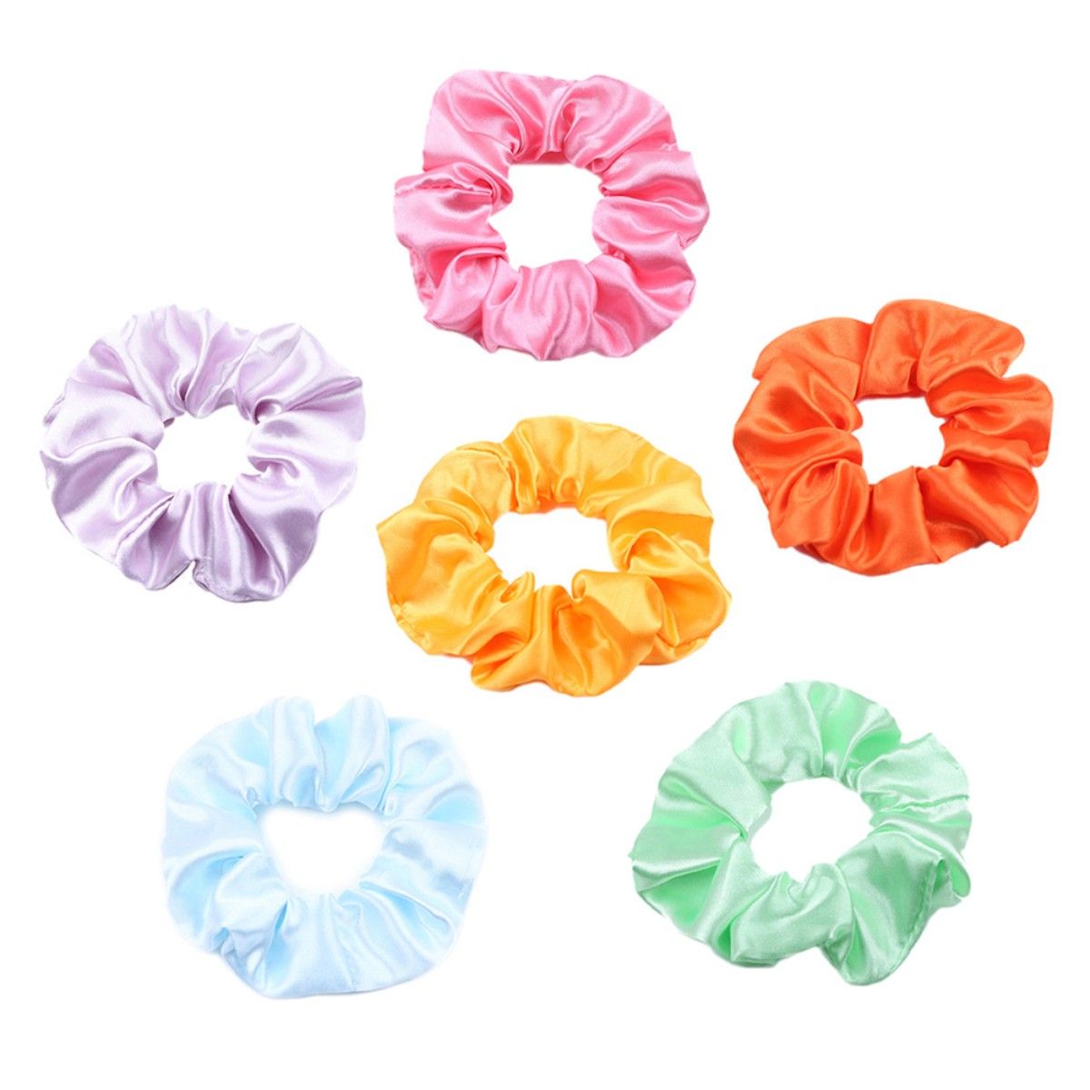 Yellow Chimes Women Set of 6 Scrunchies Soft Satin Scrunchies Buy