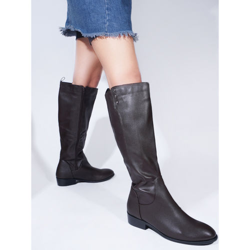 Buy SHUZ TOUCH Women Brown High Top Casual Boots Online