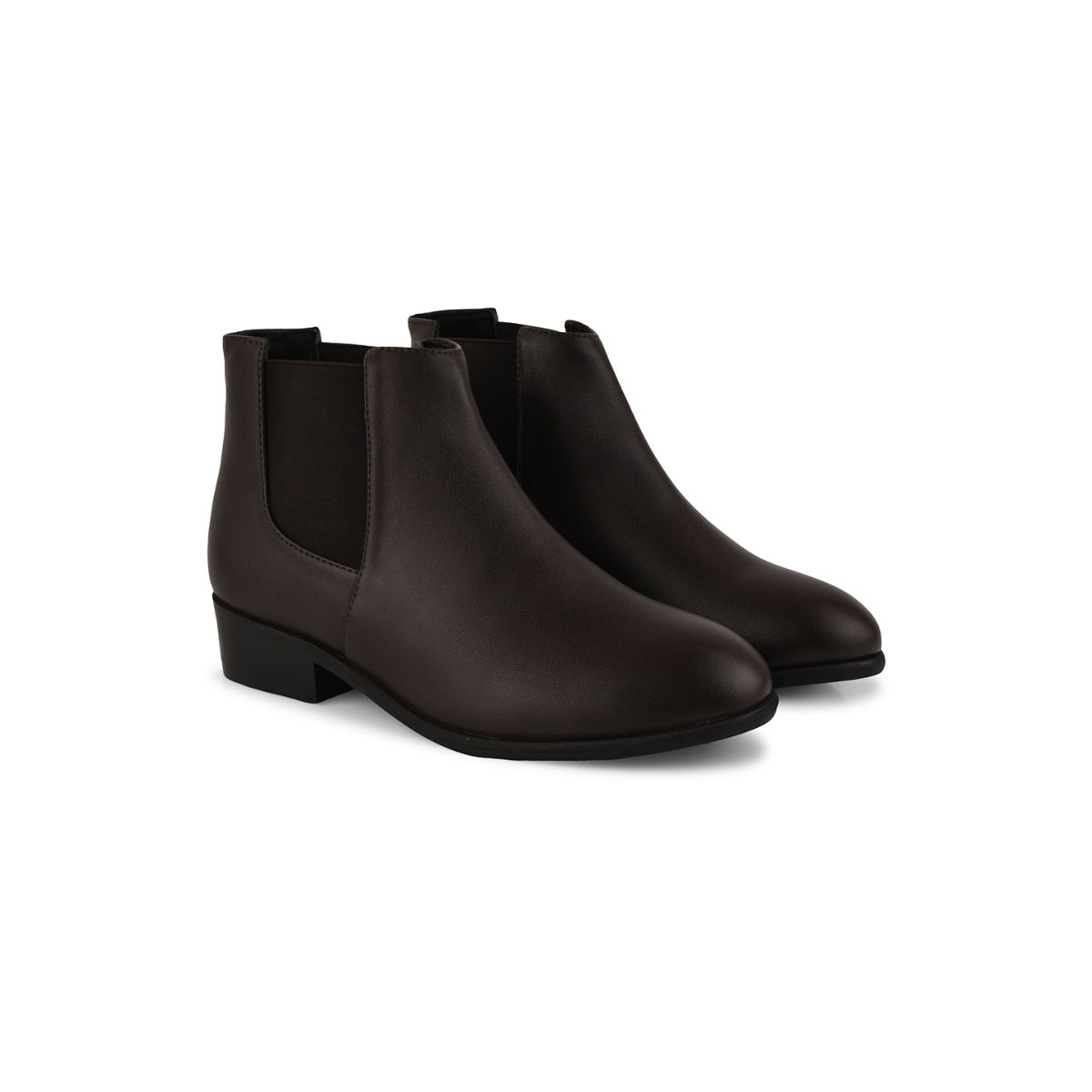 Buy SHUZ TOUCH Women Brown Solid Chelsea Boots Online