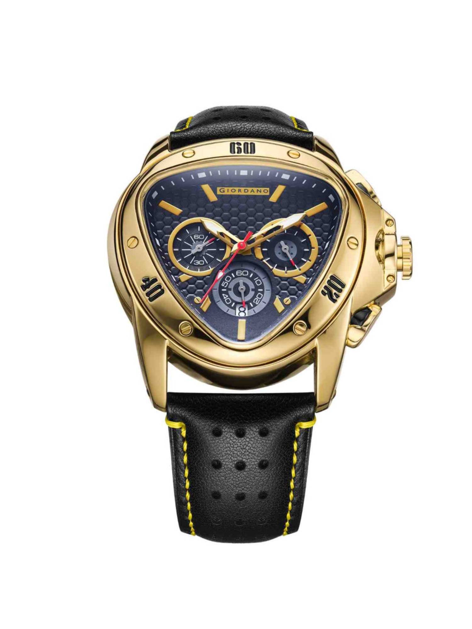 Giordano Men Analog Asymmetrical Silicon Black Watch-GZ-50132 (M)