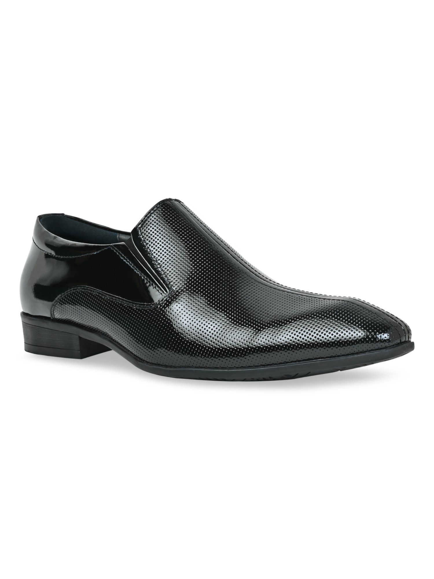 Buy REGAL Black Men Textured Leather Formal Patent Shoes Online