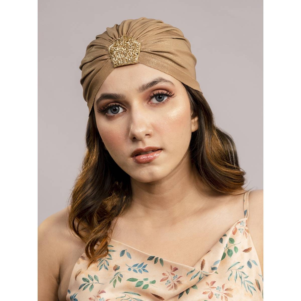 Hair Drama Co. Shimmer & Glitter Turban - Brown