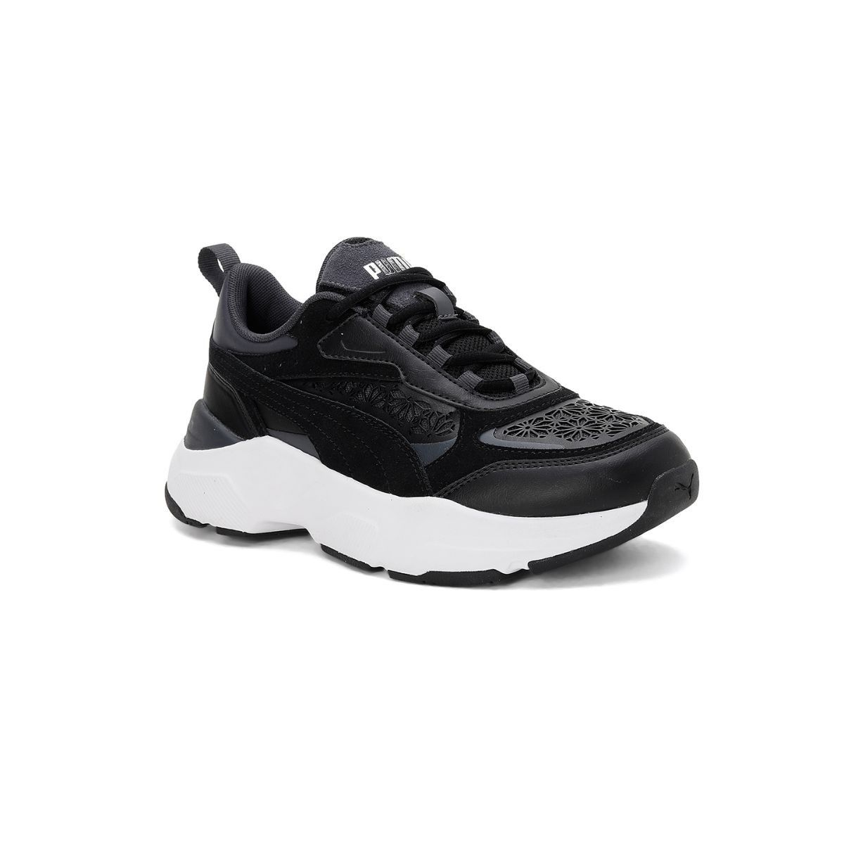 Buy Puma Cassia Laser Cut Women Black Sneakers Online