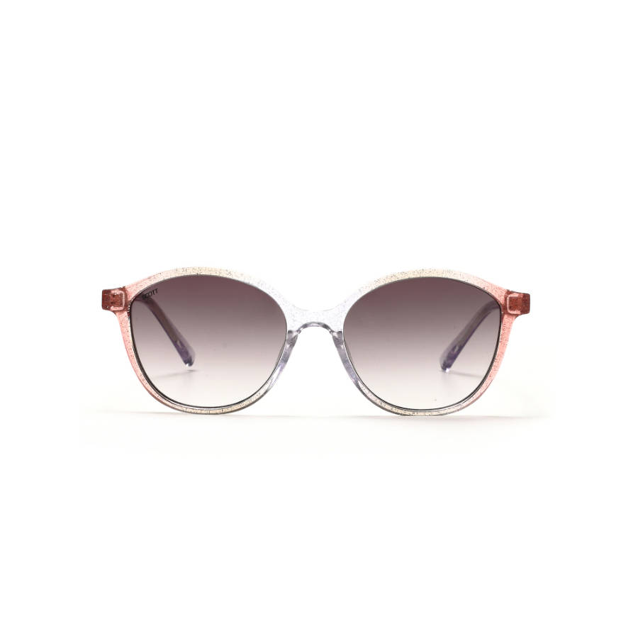 Scott Grey Lens Round UV Protected Sunglass Full Rim Transparent Frame With UV Protection