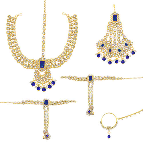 Ethnic Indian Traditional Gold Plated Kundan Dulhan Bridal Jewellery Set –