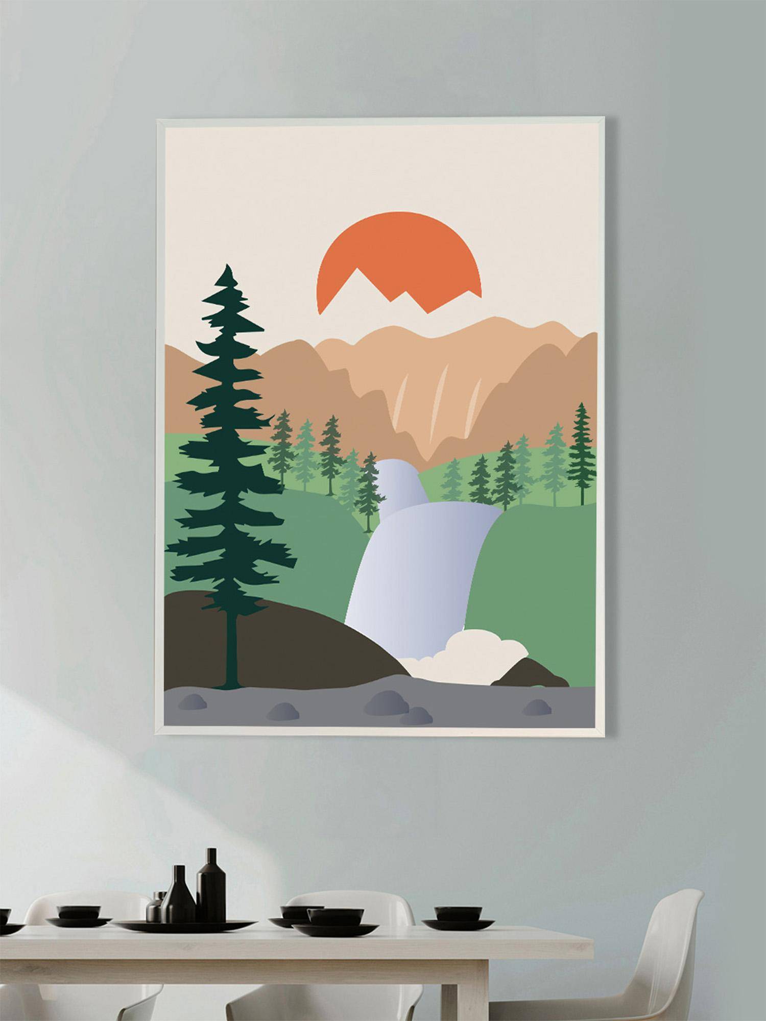 Nestroots Sunrise Sonata White Frame Wall Painting