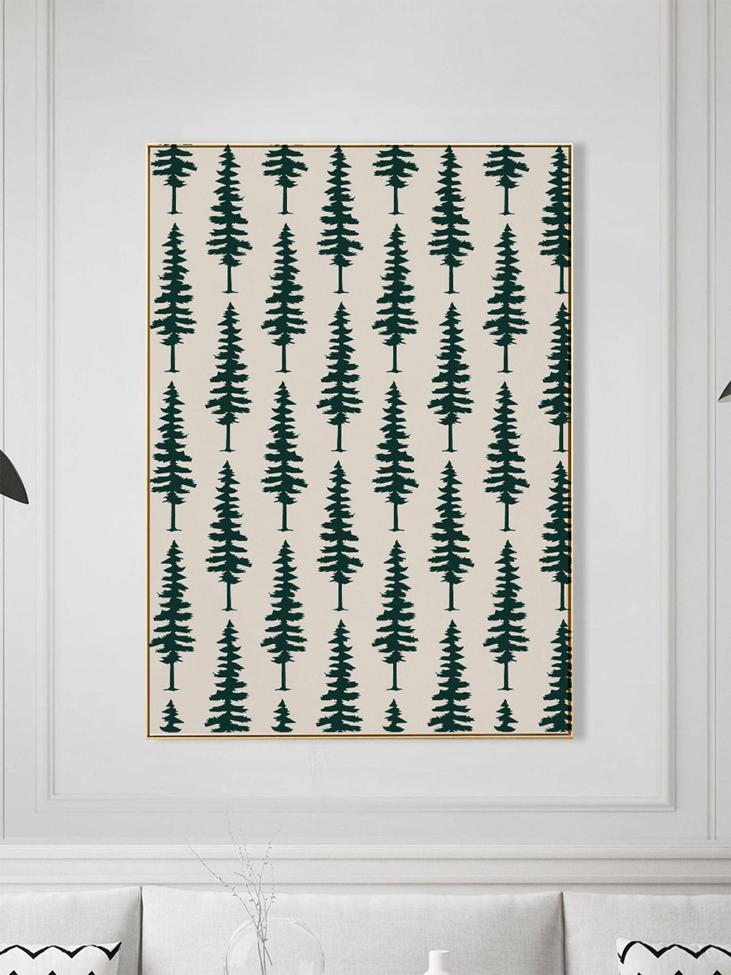 Nestroots Whispering Pines Gold Frame Wall Painting