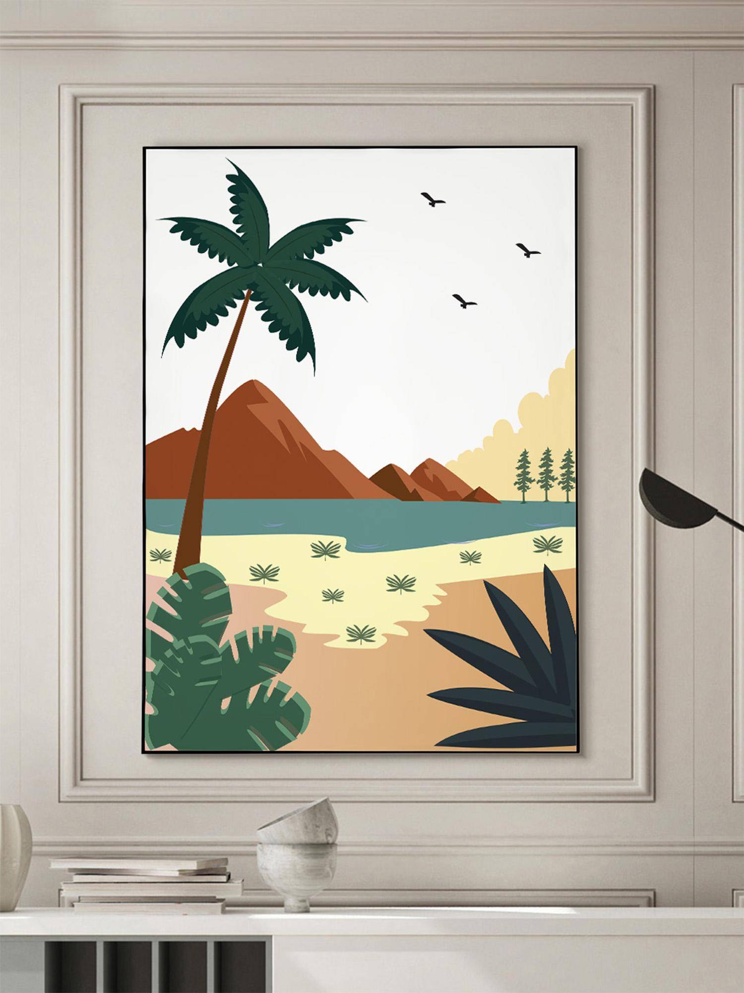 Nestroots Coastal Rhapsody Black Frame Wall Painting