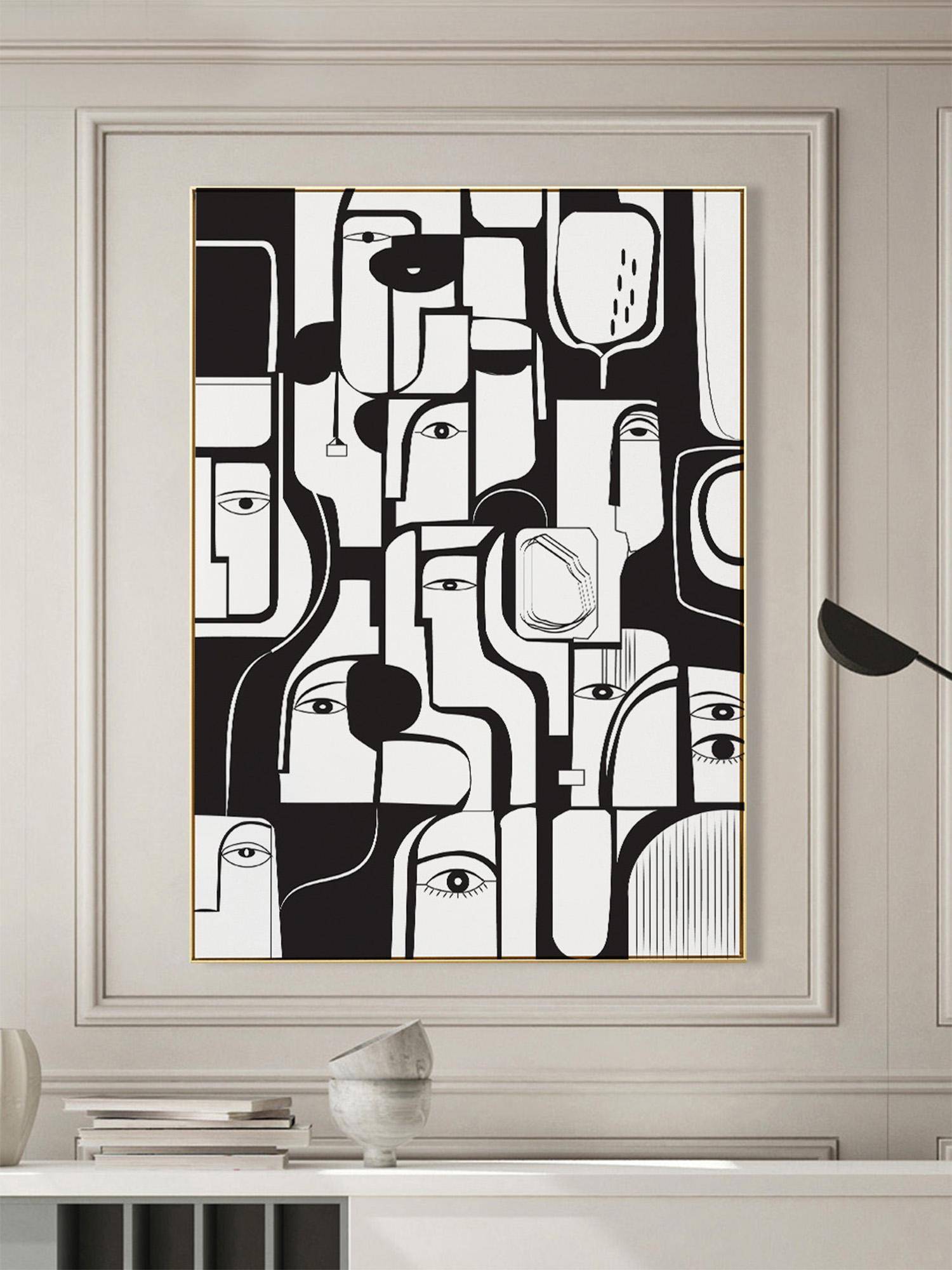 Nestroots Ink Stains and Daydreams Gold Frame Wall Painting