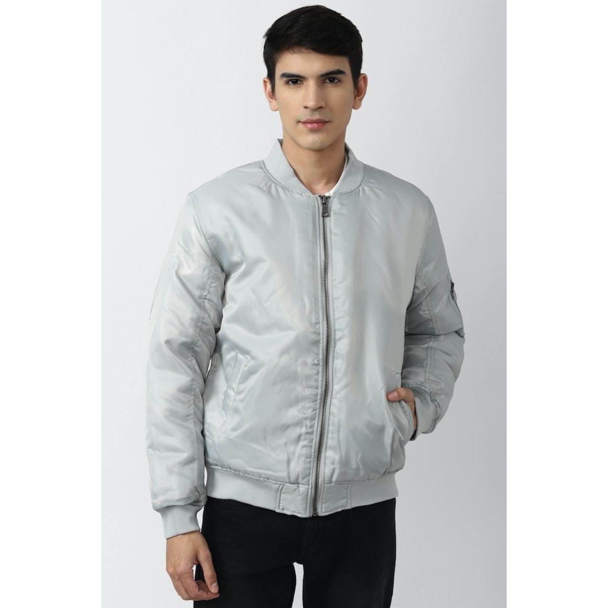 Forever 21 Solid Grey Solid Jackets