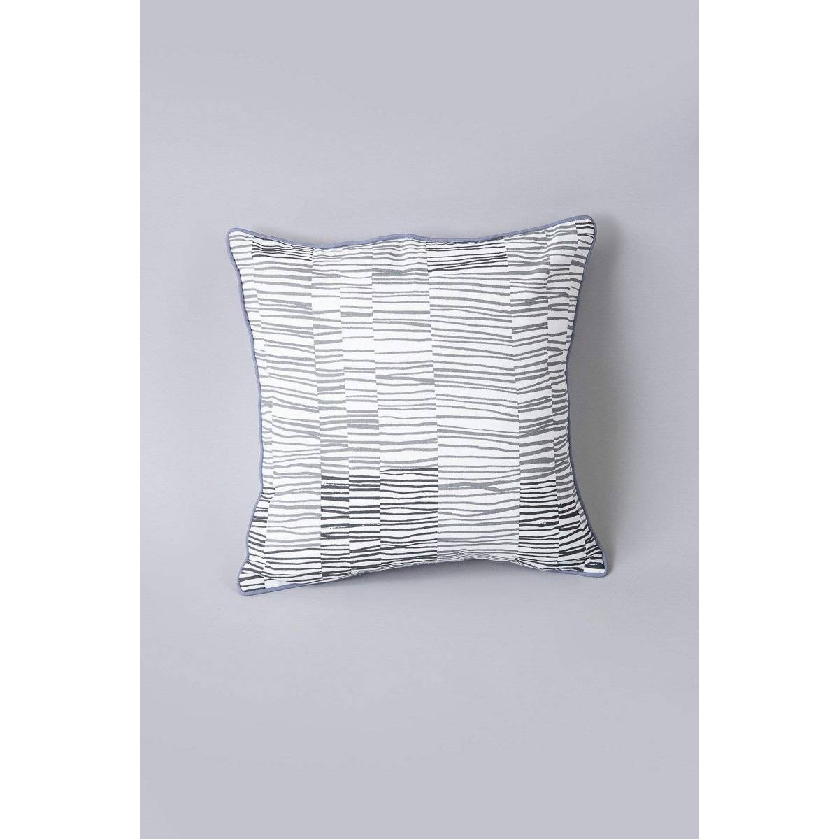 Freedom Tree Marine Drive Pure Cotton Black And White Cushion Cover - 16 X 16 Inches
