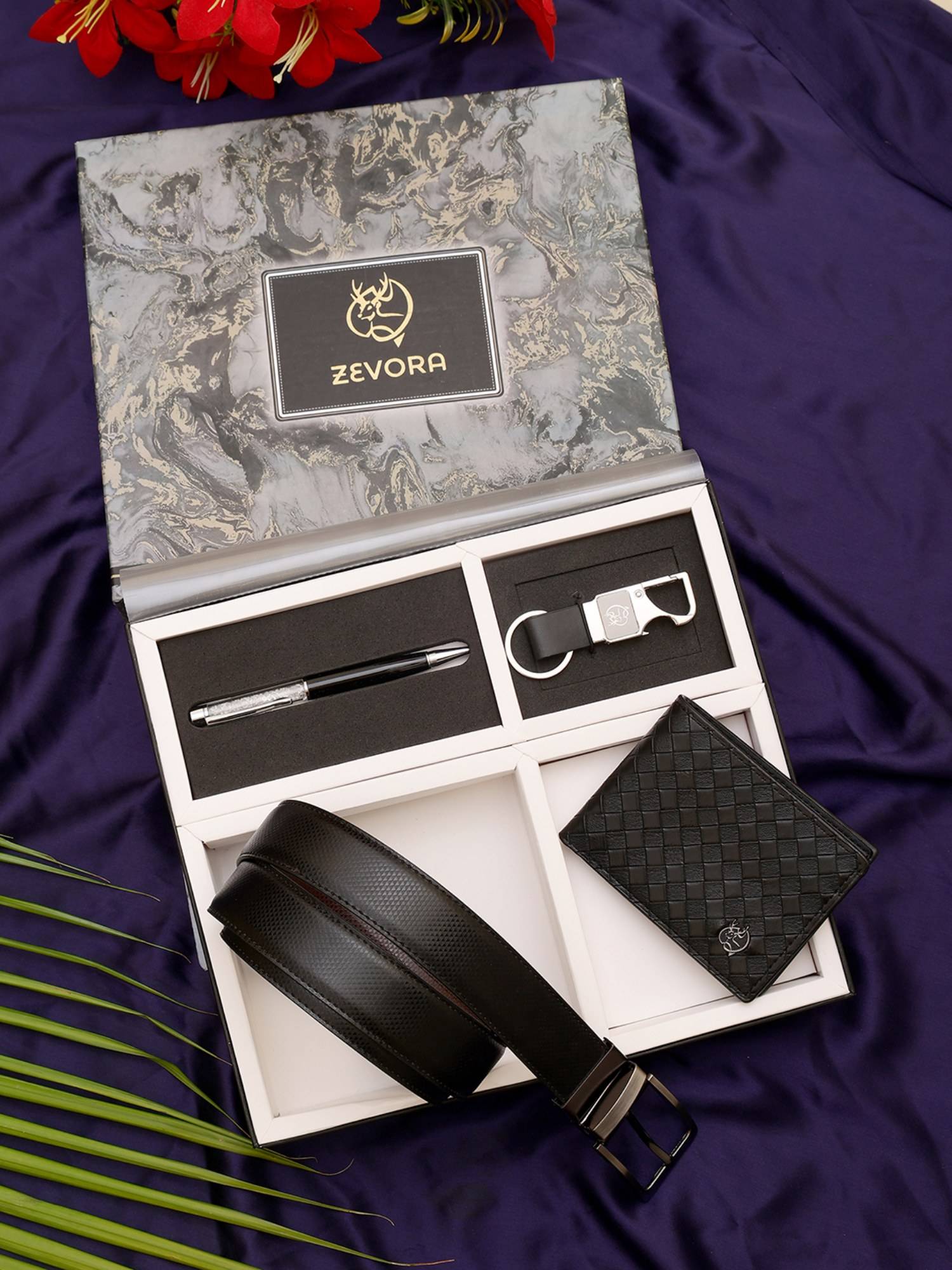 Zevora Buy ZEVORA Men Gift Set With Reversible Black Belt With Wallet Pen ...