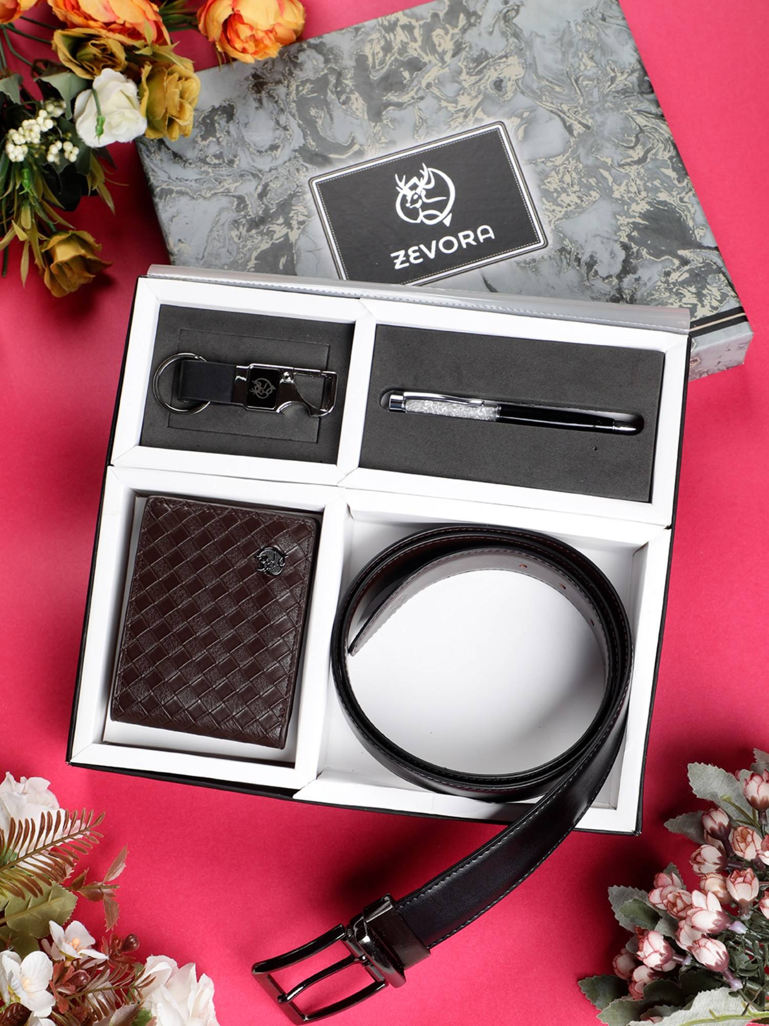 Zevora Buy ZEVORA Men Gift Set With Reversible Black Belt With Wallet Pen ...