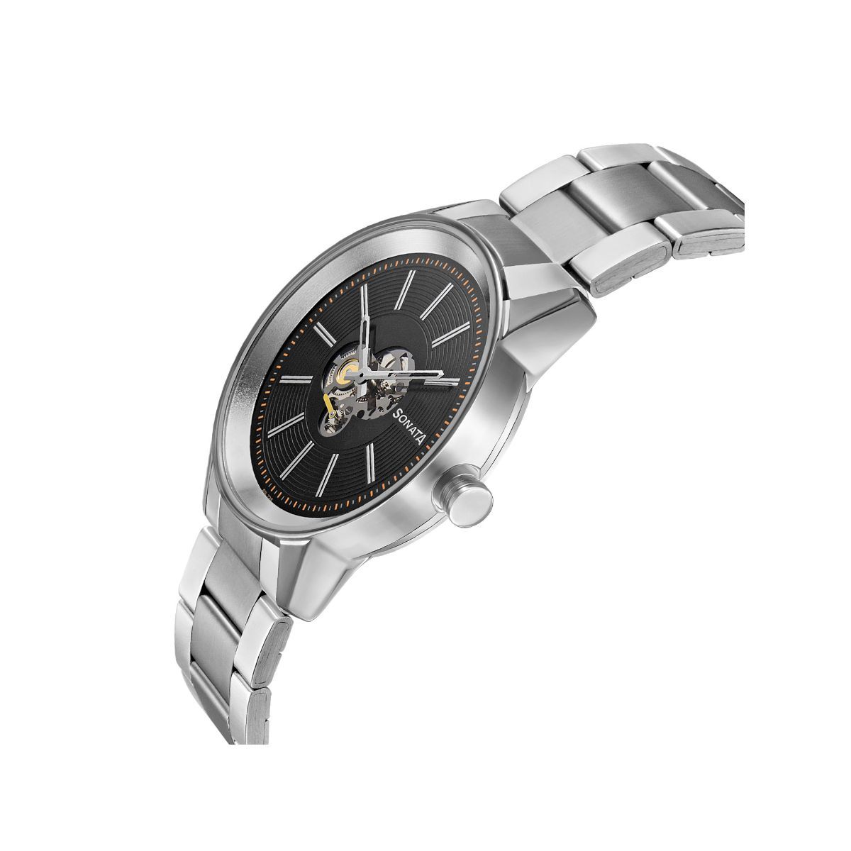 Buy Sonata Unveil 7133SM01 Black Dial Analog Watch For Men Online