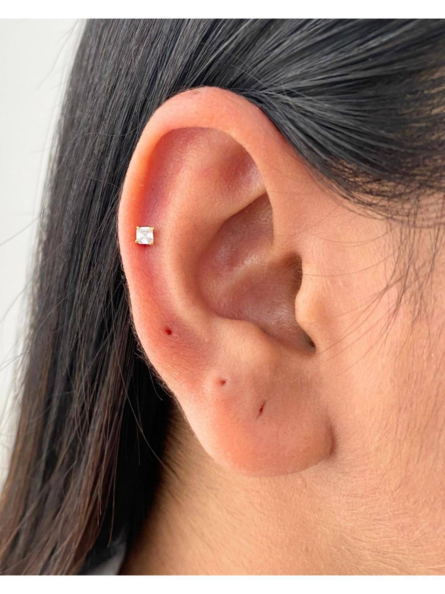 Boldiful Asscher Cut 925 Sterling Silver Studs