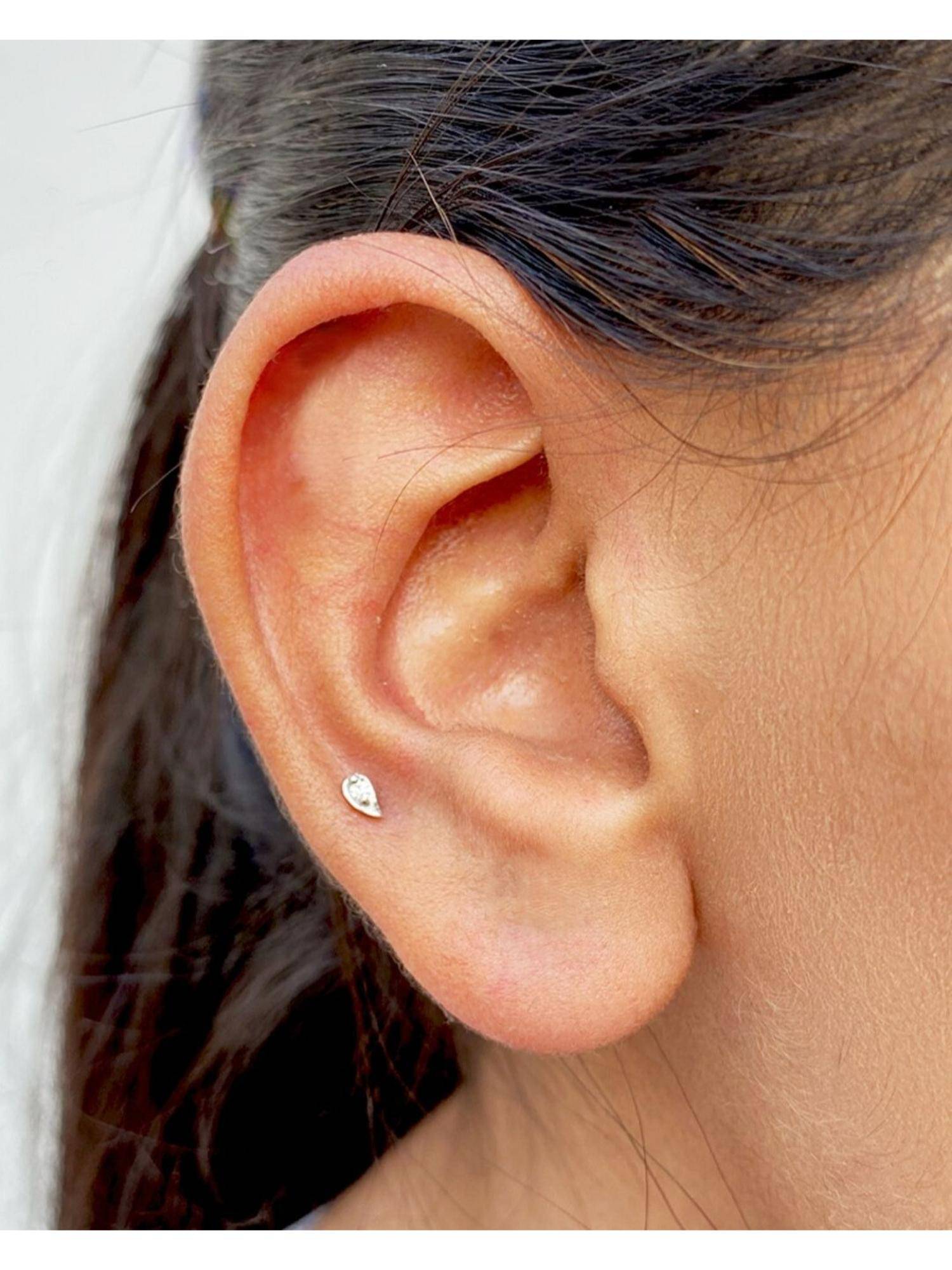 Boldiful Tiny Droplet White 925 Sterling Silver Studs