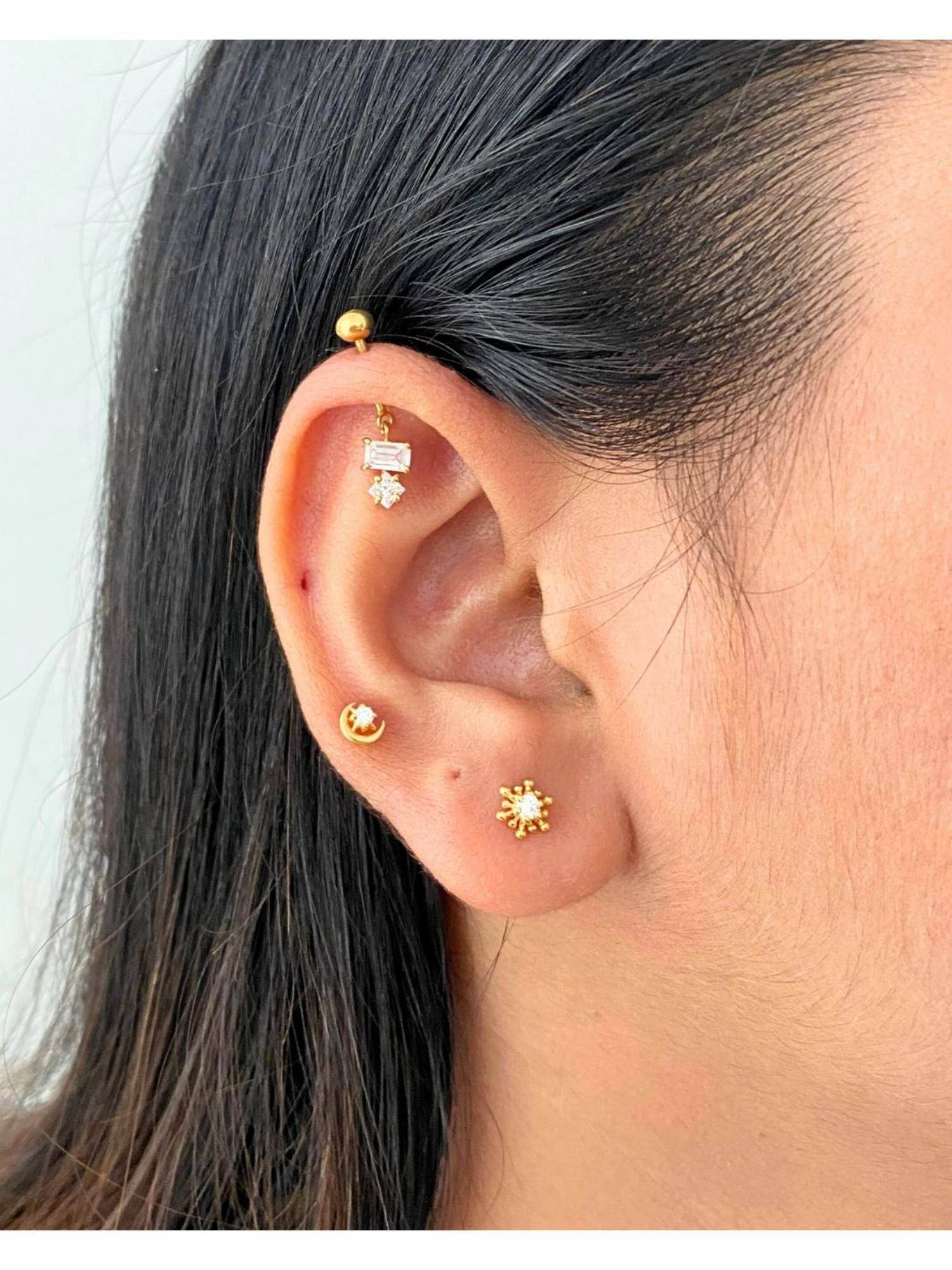 Boldiful Dandelion White Minimal 925 Sterling Silver Stud Earrings