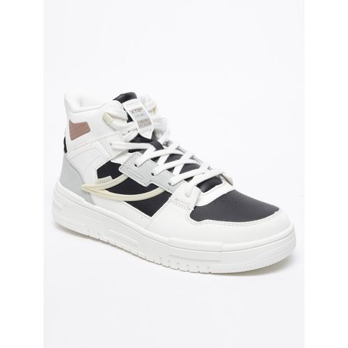 Xtep Women White Classic High-Top Lightweight Colorblock Skateboarding  Shoes (EURO 35)