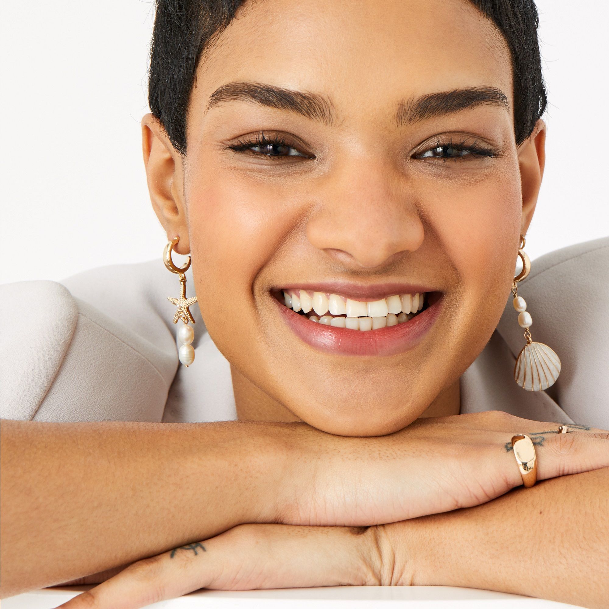 Accessorize London Pearl And Shell Mismatched Earrings Buy Accessorize