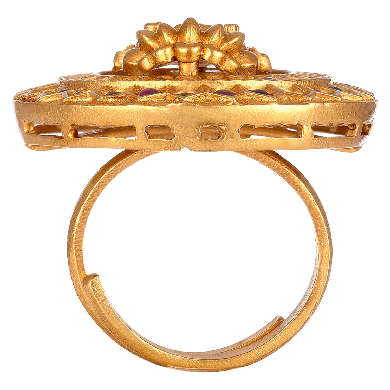 22K Gold 'Lakshmi' Ring For Women with Cz - 235-GR5977 in 4.400 Grams