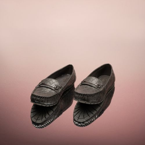 Buy SCENTRA Solid Grey Loafers Shoes Online